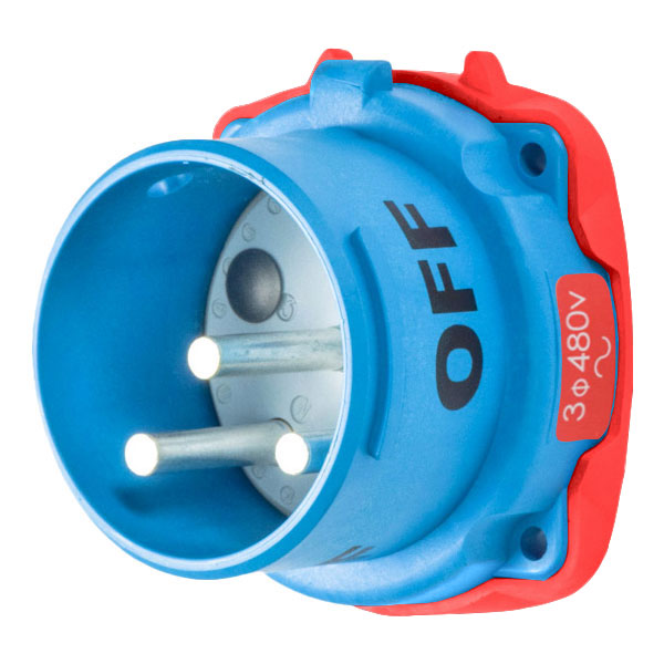 31-68242-K04 - DR100 INLET POLY BLUE SIZE 4 TYPE 3R 2P+G 100A 480 VAC 60 Hz NO AUX